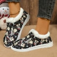 thumbnail image 2 of Chenyee Womens Loafers Fashion Christmas Print Slip On Sneakers Warm Fleece Lined Walking Shoes, 2 of 8