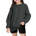 thumbnail image 2 of SEAOPEN Boys Girls Crewneck Sweatshirts Sweatshirt Solid Cotton Soft Long Sleeve Active Pullover Tshirts Dark Gray 9 Years, 2 of 6