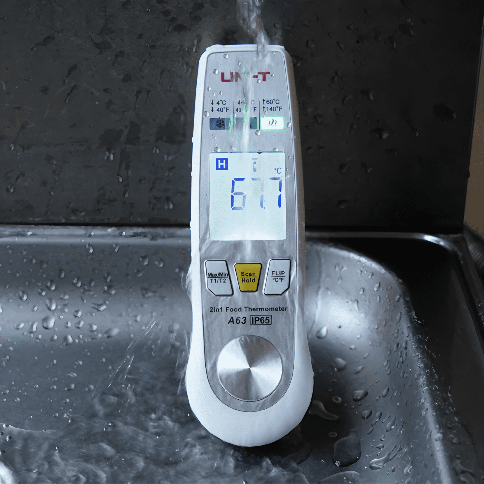 UNI-T Uni-trend A63 High Accuracy 2-in-1 Food Thermometer/Infrared and Probe Temperature Measurement/Coffee Food Temperature Detection