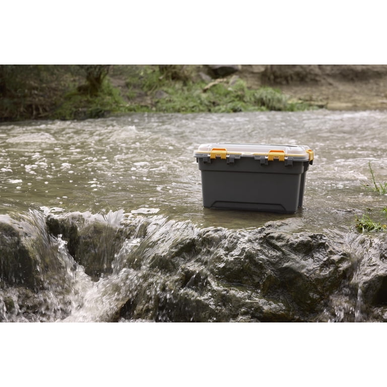 Ezy Storage 5.28 Gallon Small Gasket Tote, IP68 WaterProof Plastic