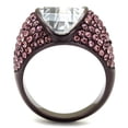 thumbnail image 3 of IP Dark Brown (IP coffee) Stainless Steel Ring with AAA Grade CZ in Clear for Women Clear Stone Color Style TK1692DC Size 9, 3 of 4