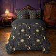 thumbnail image 3 of Homewish Psychedelic Galaxy Twin Bedding, Moon Sun Stars Bedding Comforter Set, Black Gold, Black Reversible 7 Pieces, 3 of 7