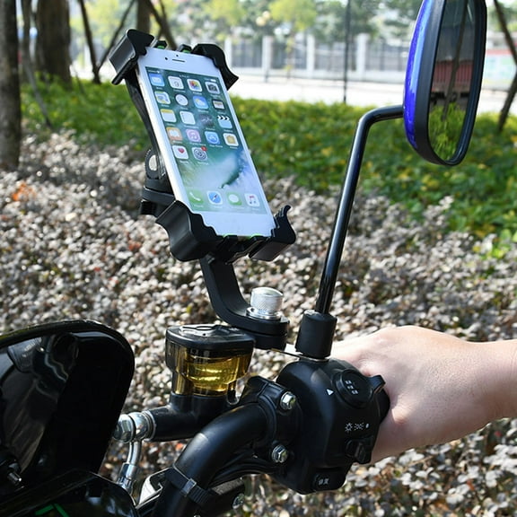HINTRMENT 1Pack Phone Bike Holder for Motorcycle Riding 8.5x16.5x14.6in Black Plastic and Metal 360 Degree Rotation