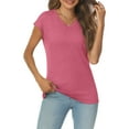 thumbnail image 6 of SUNBS Womens Casual V Neck Shirts Basic Plain T Shirts Cute Tops for Women Summer Clothes, 6 of 7