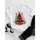 thumbnail image 1 of Camisetas estampadas de manga corta para mujer, ropa de moda con estampado de estrella, árbol de acuarela, tendencia linda, Feliz Navidad, Año Nuevo, 1 of 4