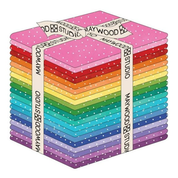 Fat Quarter Bundle - Beautiful Basics Radiant Maywood Studio Dots 20 Count Fat Quarters Quilter's Cotton Fabric Precuts (FQ-MASBB-RADI) M422.34