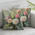thumbnail image 3 of BANET Leaf Pillow Covers Pink Flower Decorative Pillow Cases Square Cushion Covers Home Decor For Porch Couch Outdoor Set of 2 22x22in, 3 of 7