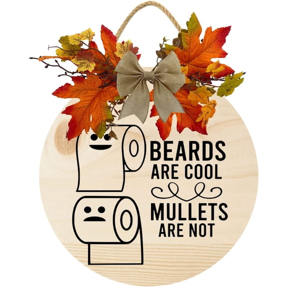 Eveokoki 11" Bathroom Sign Beards Are Cool Mullets Are Not,Bathroom Wall Decor,Bathroom Wall Art,Bathroom Prints,Funny Bathroom Signs,Bathroom Art,Funny Bathroom Prints,Prints,Toilet Art