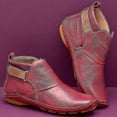 thumbnail image 3 of Zapatos ortopédicos Botas planas vintage Zapatos con parte superior del tobillo Botas suaves de Pu Gancho y bucle con suela de Tpr, 3 of 4