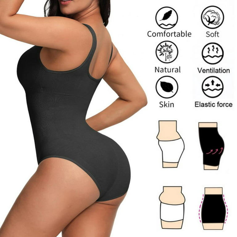 Baywell Women Seamless Waist Trainer Full Body Shaper Tummy Control  Shapewear Deep V Neck Bodysuit, Green, M