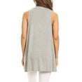thumbnail image 5 of Moa Collection Women's Casual Open Draped Front Solid Cardigan Vest, 5 of 7
