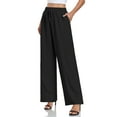 thumbnail image 2 of JuneFish Women's Wide Leg Lounge Pants with Pockets Relaxed Fit Lightweight Pants, 2 of 5