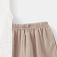 thumbnail image 4 of Gubotare Toddler Summer Pajamas Girl Girls Pajamas Set, Soft Satin Lightweight Silk Button-Down Top with Shorts 2 Piece PJS for Kids 2T 3T (Khaki,2-3 Years), 4 of 7