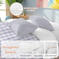 thumbnail image 2 of 3 Piece Purple Duvet Cover Set California King,Microfiber Comforter/Quilt Cover with Corner Ties and 2 Pillowcases,Grid Checkered Plaid Gingham Lattice Trellis All Season Bedding with Zipper Closure, 2 of 8