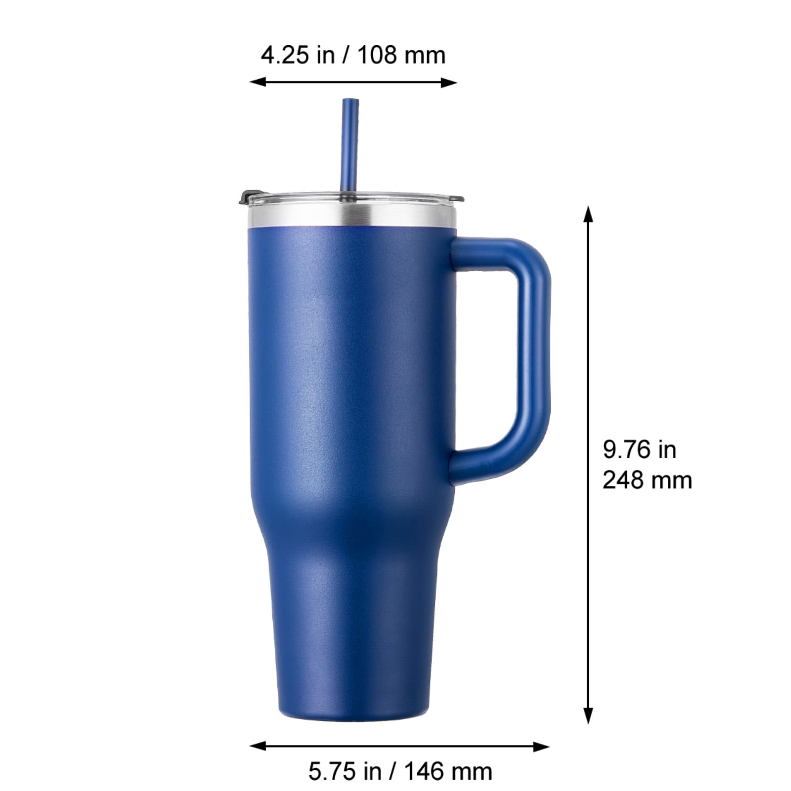 KFFKFF 40 oz Thermally Protected Water Container, Metallic Athletic Beverage Holder with Cover, Portable Journey Java Tumbler Dual Layered, Leakproof Wilderness Hydration Vessel, Blue