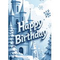 thumbnail image 5 of LUUFILx Frozen Snow Castle Backdrop Happy Birthday Banner Winter Wonderland Castle Background Photography Props Party Supplies Festive Decorations, 5 of 8