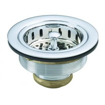 Westbrass 3-1/2" Post Style Kitchen Sink Basket Strainer, Polished Chrome