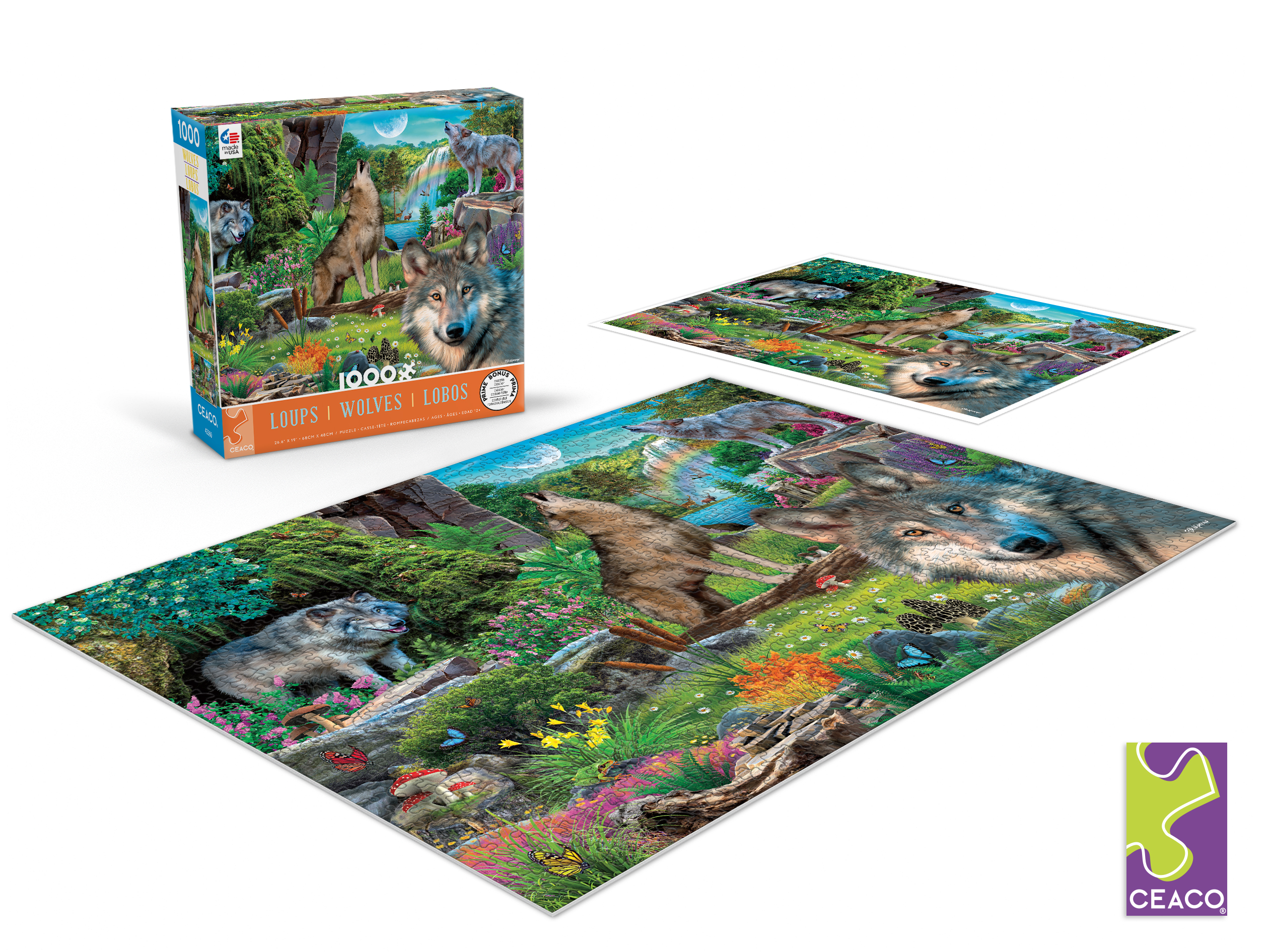 Ceaco 1000-Piece Wolves Wolves in Nature Interlocking Jigsaw Puzzle