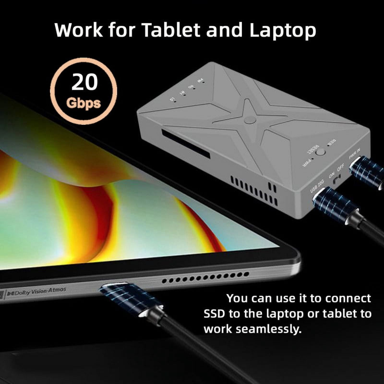 CY Dual NVME M.2 NGFF M-Key to USB-C Type-C Raid0 Raid1 JBOD Big Enclosure 20Gbps with Fan Raid0 Hyper Adapter