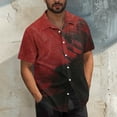 thumbnail image 1 of Styesk T-Shirts pour Homme Hommes Décontracté Mode Col Rabattu Imprimé Manches Courtes Chemise à Boutons Blouse, 1 of 6