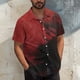thumbnail image 5 of Mens Casual Manga Corta Botón Abajo Camisas Turndown Cuello Blusa de Impresión, Poliéster Ligero Top de la Moda para el Verano Al Aire Libre Y el Uso Diario, 5 of 6