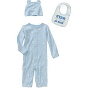 Carters Newborn Boys' 3-Piece Jumpsuit, Hat, and Bib Set