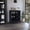 Black+Particle Board, variant on LHYY Bar Cabinet Castle,One Open Shelf,Six Wine Cubbies,Light Gray Finish