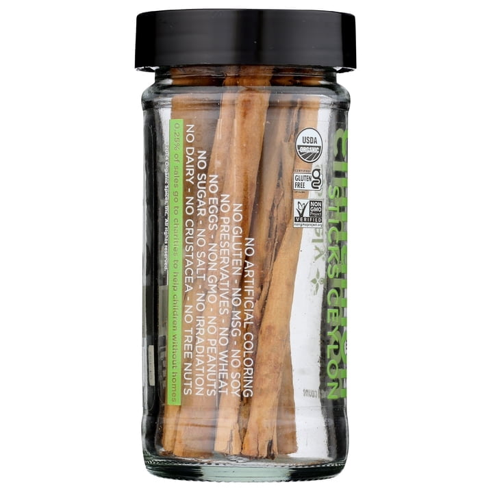 (Pack Of 3) Spicely Organics Spice Cinnamon Stick Ceylon Jar 6 Pieces