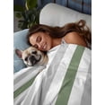 thumbnail image 3 of Sage Green Stripe King Size Flat Sheet, Wrinkleproof & Fadeproof Cooling Flat Bed Sheet Only, Geometric Grey White Vertical Striped Breathable Soft Bedding Top Sheets 105 x 98 Inches, 3 of 8