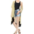thumbnail image 2 of HAPPY BAY Women's Chiffon Summer Beach Open Front Maternity Beachwear Duster Kimono Cardigan XL-XXL Camel_AB783, 2 of 3