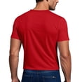 thumbnail image 5 of Mesh Workout Shirts for Men Casual Quick Dry Athletic Short Sleeve crew neck T-Shirts Lightweight Moisture Wicking Activewear Red XL, 5 of 8