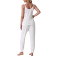thumbnail image 3 of Conjunto de pijama de felpa esponjosa sin mangas para mujer INSPIRE CHIC, con pantalones jogger gruesos, ropa de casa y pijama L blanca, 3 of 5