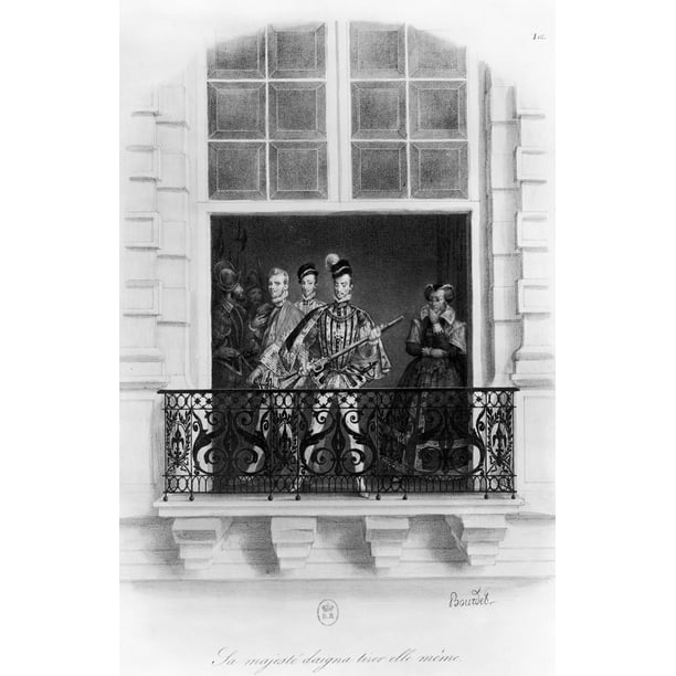 Charles Ix 1550 1574 Nking Of France 1560 1574 King Charles Standing On On A Balcony Of The Louvre With His Mother Cat Walmart Com Walmart Com