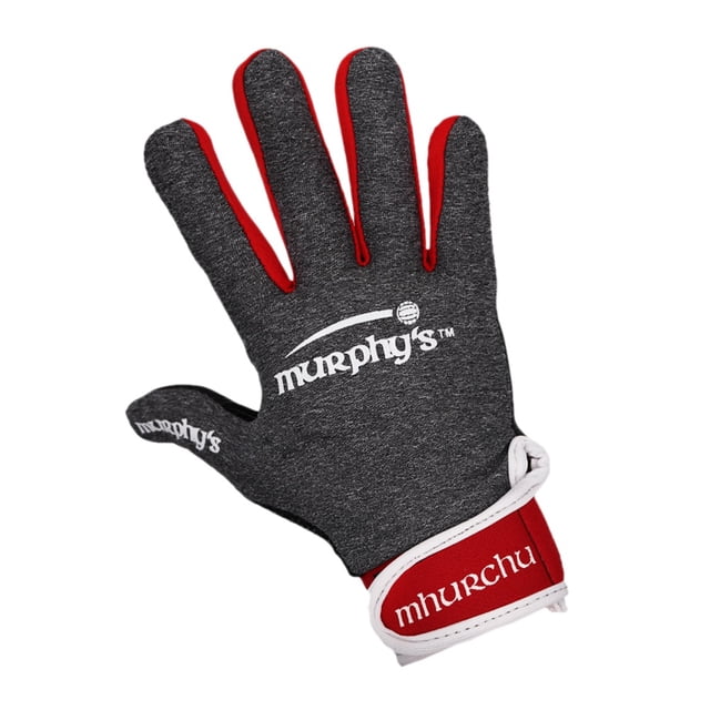 Murphys - Guantes Gaélicos Contraste para Adultos Unisex (Gris, Rojo, Blanco)