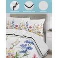 thumbnail image 4 of Quilts Twin XL Size, Spring Floral Soft Comforter Bedding Set for Bed, Colorful Summer Watercolor Botanical Lightweight Quilted Bedspread with Pillow Cover(2 Pieces) for All Season, 68x98 Inch, 4 of 6