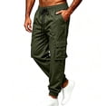 thumbnail image 6 of Men's Cargo Joggers Pants Elastic Waist Drawstring Trousers with Pockets for Casual Athletic Wear, 6 of 7