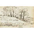 thumbnail image 2 of Jean-François Millet 14x11 Gold Ornate Wood Frame and Double Matted Museum Art Print Titled - Cows Under Trees Near Gruchy, 2 of 4