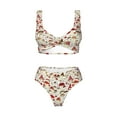 thumbnail image 4 of Rocae Cartoon Mushrooms for Bikini Set for Women Two Piece Sexy High Swimsuits Split Crossover Bikini Large, 4 of 9