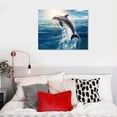 thumbnail image 4 of Nawypu  Dolphins Canvas Print Wall Art Blue Ocean Jumping Dolphins Animal Posters Prints Modern Photography Artwork for Home Office Bedroom Bathroom Decoration, 4 of 4