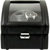 Leather Two Watch Winder - Black Leather - 7.5W x 6.5H in.