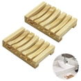 thumbnail image 2 of 2 piezas de jabonera de madera para ducha, soporte de jabón hecho a mano, soporte de jabón para fregadero de baño, caja de jabón de bambú natural para esponjas de fregado de jabón Adepaton 2034984-2, 2 of 9