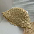 thumbnail image 4 of SikaFu Hollow Straw Weave Bucket Hats For Women Spring Summer Travel Sunshade Hat Fishermen Cap For Lady Panama Outdoor Basin Cap Gorro, 4 of 6