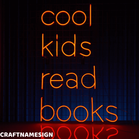 Craftnamesign Cool Kids Read Books Led Sign, Reading Book Room Wall Art, Kids Room Decor