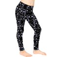 thumbnail image 3 of COEQINE Black Cat Print Girls Yoga Leggings Casual Pants Full Length Athletic Trousers High Waist Tummy Control, for 6-7 Years Kids Girls, 3 of 7