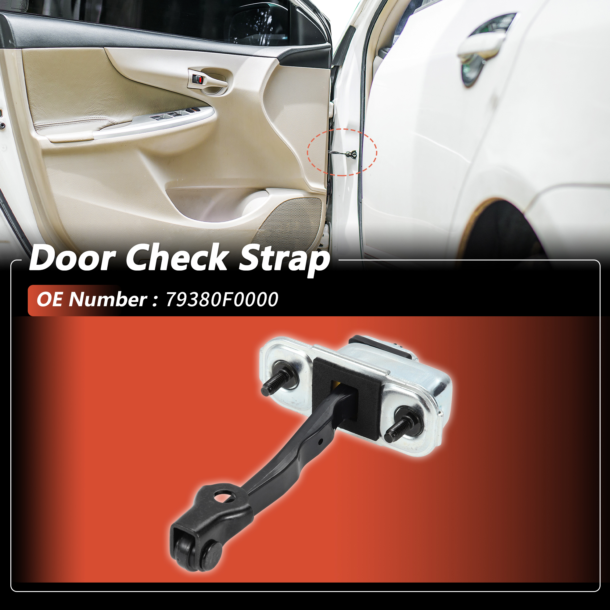 Unique Bargains Front Left Door Check Strap for Hyundai Elantra 2016-2020 - 1 Pcs