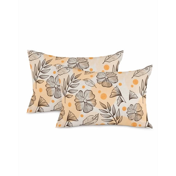 Decorative Throw Pillow Covers 12x20 Inch Set of 2 Ginkgo Biloba Leaves Fall Decor Pillow Cases for Couch, Autumn Daisy Plant Polka Dots Cushion Case for Living Room Bedroom Bed Car Chair