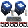 (2) Chauvet DJ Freedom Par Hex 4 Wireless LED PAR Wash Up Lights+DMX Controller