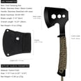 thumbnail image 4 of Camping Axe Small Hatchet - 10" Full Tang Stainless Steel Blade with 3 Hex Wrenches Rope Handle, for Outdoor Hiking, Garden, Black, 4 of 6