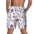 thumbnail image 4 of Uemuo Lavender Flowers Pattern Mens Swim Trunks Quick Dry Board Shorts with Mesh Lining, Stretch Beach Shorts Quick Dry No-Chafing Board Shorts-3X-Large, 4 of 9