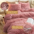 thumbnail image 7 of XeGe 2 Piece Fluffy Faux Fur Duvet Cover Set Twin, Luxury Ultra Soft Velvet Shaggy Plush Bedding Set, Fuzzy Comforter Cover with 1 Furry Pillowcase, Zipper Closure, Twin Size, Old Pink, 7 of 7